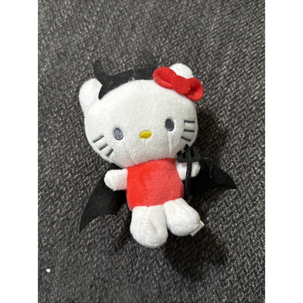 Hello Kitty Little Red Devil Mascot Plush Charm Keychain Ring (Lexi)